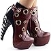 SHOW STORY Boho Ring Lace-up High-top Bone High Heel Platform Ankle Boot,LF80618