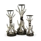 Antler Polyresin Candlesticks (Set of 3)