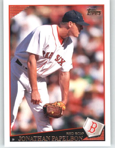 2009 Topps Baseball Card # 386 Jonathan Papelbon - Boston Red Sox - Shipped In Protective Screwdown Display Case!