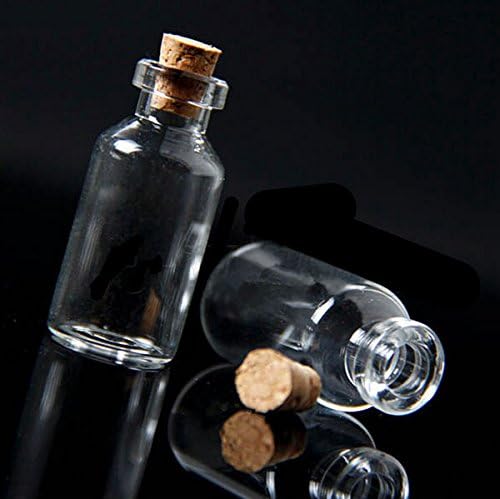 20Pcs 18x40mm Mini Clear Wishing Message Glass Bottles Vials With Cork