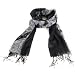 New Sheer Thin Spring Floral Long Scarf Shawl 74x24 Black