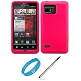 Hot Pink Premium Soft Silicone Skin Cover for Verizon Wireless Droid Bionic ....