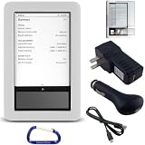 Premium Barnes and Nobles Nook eBook Reader Combo Kit: High Grade Clear Silicone Skin Gel Cover Case, USB Data Charging Cable, USB Car Charger, USB Wall/Travel Charger, and Free Carabiner Key Chain