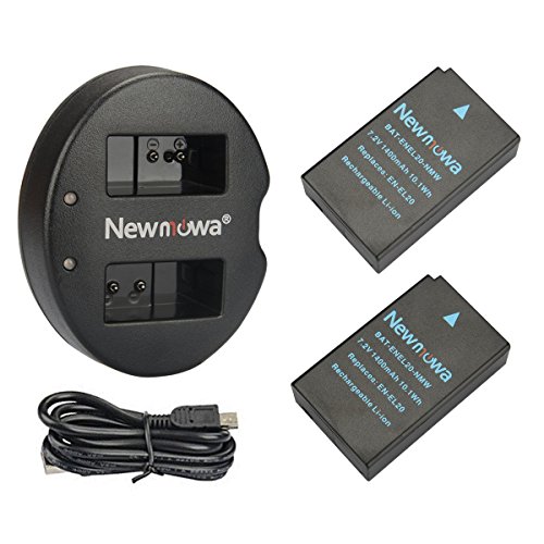 Newmowa en-el20 battery (2 pack) and dual usb charger f…