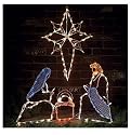 CHRISTMAS LIGHTED NATIVITY AND STAR CHRISTMAS YARD OUTDOOR/INDOOR DECORATION