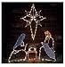 CHRISTMAS LIGHTED NATIVITY AND STAR CHRISTMAS YARD OUTDOOR/INDOOR DECORATION great in your window, f