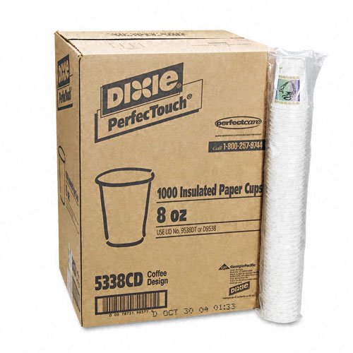 PerfecTouch 5338CD 8 oz Insulated Paper Hot Cup with Coffee Dreams Design (Case of 1,000)