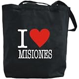 Canvas Tote Bag Black  Love Classic Misiones  Argentina City