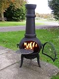 Review Outdoor Leisure Lg Chimenea 56033lg. / Quality Large Cast Iron Chimenea with swing out bbq grill chiminea barbeque = Black