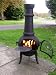 Quality Large Cast Iron Chimenea with swing out bbq grill chiminea barbeque = Black