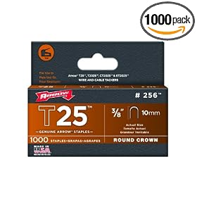Arrow Fastener 256 Genuine T25/T2025 3/8-Inch Staples, 1,000-Pack