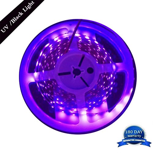 Amars 5m/16.4ft 3528 smd blacklight uv/ultraviolet 395nm-405nm le…