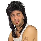 **Black Mullet Wig Adult