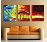 Modern Oil Painting on Canvas Stretched-framed Ready to Hang - Life