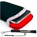 Panasonic Toughbook 52 Notebook Reversible 2 side Soft Sleeves 15.4 inches (Black-Red) + Determination Hand Strap