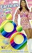 Mod Disco or Hippie Earrings - Rainbow