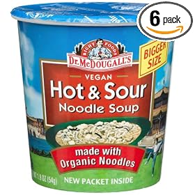 Dr. McDougall's Right Foods Vegan Hot & Sour Noodle Soup, 1.9-Ounce Cups (Pack of 6)