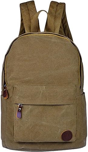 Eastern Time Travel Laptop Backpack Canvas Rucksack Daypack Hiking Camping School Bag for Men Boys School(ET2003,Olive Green)