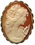 Reflection of Youth, Master Carved, Shell Cameo Ring 18k Gold Over Sterling Silver Size 9.5