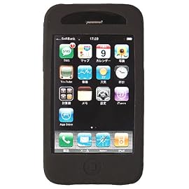 Rix SoftBank iPhone 3G用 なめらかシルクタッチ シリコンケース 液晶保護フィルム付 ブラック RX-IPSPHOBK