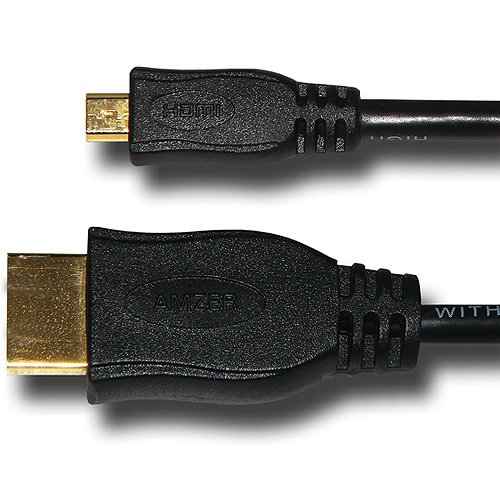 Amzer Micro HDMI High Speed Male to HDMI Male Cable for HTC EVO 4G (1 Feet)