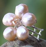 Pearl cocktail ring, Peach Blossom