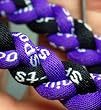20" Black/Purple Titanium Sport Tornado Baseball/Softball Necklace