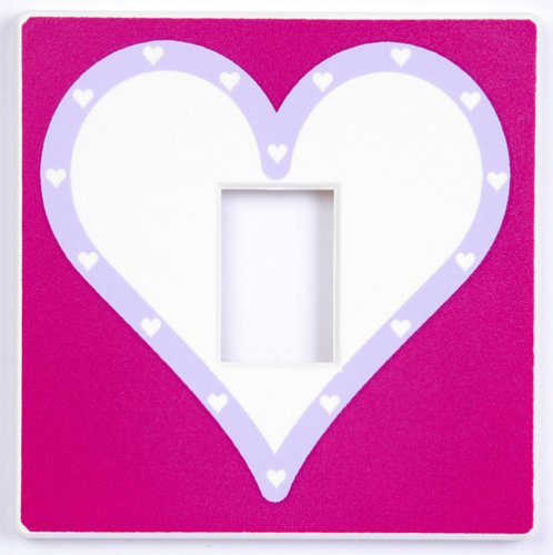 Childrens Toyshop  Toys : Dark Pink Heart Light Switch Cover