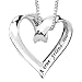 Sterling Silver "A True Friend Reaches For Your Hand But Touches Your Heart" Ribbon Heart Pendant, 18"