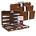 Get The Games Out Top Backgammon Set - Classic Board Game Case - Best Strategy & Tip Guide - Available in Small, Medium and Large Sizes (Brown, Small)