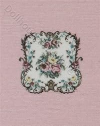 Miniature Floral Needlework in Pink by Lindee's Little Linens
