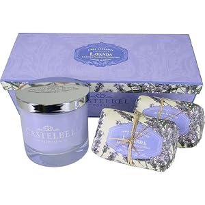Lavender Castelbel Boxed Gift Set - Candle and 2 Bars of Soap