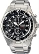 Mens Analog Chronograph Watch Stainless Steel Bracelet Black Dial
