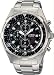 Mens Analog Chronograph Watch Stainless Steel Bracelet Black Dial
