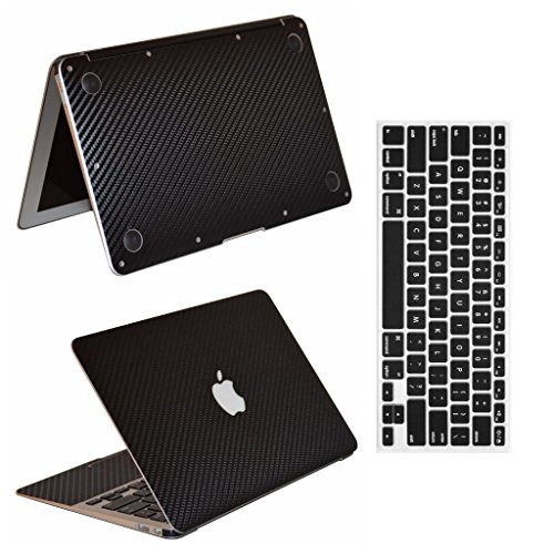 Black carbon fiber vinyl skin case for 11" macbook…