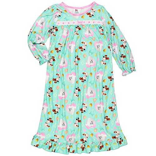 The Secret Life of Pets Girls Flannel Granny Gown Nightgown Pajamas (8, Max Gidget Green)