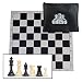 Tournament Style Chess Set - Staunton Chess Pieces - Triple Weighted with 3 3/4" King and a Black Canvas Zip Bag for Pieces - Includes Black Tournament Roll-up Chessboard