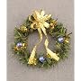 Dollhouse Miniature Blue & Gold Christmas Wreath