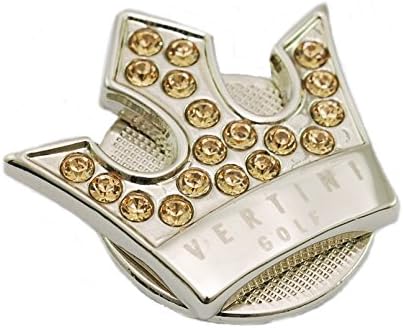 Vertini 24K Gold PT. Crystal(Manufactured by Swarovski in at) Light Topaz Golf Ball Marker, Magnetic Ball Marker with Hat Clips / 2 Ball Markers+1 Bottom Clip Set/Luxury Gifts for Men, Women