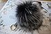 AURORA168 Fluffy Fur Pom Pom Ball Keyring / Bag Purse Charm Gold Ring, X-large - Smokey gray