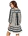 Floerns Women's Boho V Neck Vintage Print Dress Black XXL