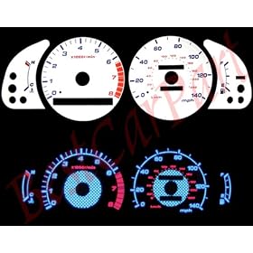 92-96 Toyota Camry WHITE REVERSE GLOW GAUGES