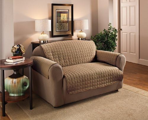Quilted MicroSuede Super Soft Furniture Protector Slipcover (Sofa, Bronze)