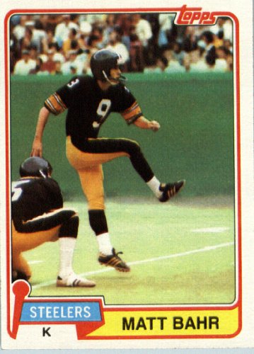 1981 Topps # 416 Matt Bahr Pittsburgh Steelers Football Card - In Protective Screwdown Display Case!