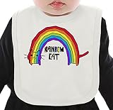 Rainbow Cat ネクタイを有する有機ビブ Medium