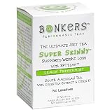 Bonkers Tea Super Skinny Tea, Lemon Peppermint, Tea Bags, 18-Count Boxes (Pack of 6)