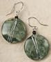 Earrings - Rainforest Jasper with Silver Wire Wrap - Color and Matrix Will Vary