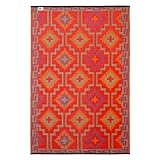 Fab Habitat 654367294734 5-Feet by 8-Feet Lhasa Outdoor Rug, Orange and Violet
