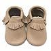 SAYOYO Baby Tassels Soft Sole Leather Infant Toddler Prewalker Shoes (0-6 Months, Tan)