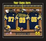 Michigan Wolverines Customized Locker Room 12x15 Matted Photograph